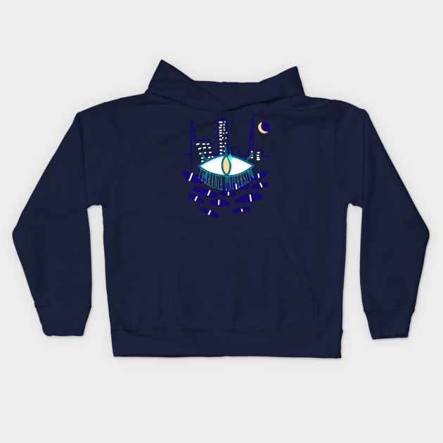 University Skyline Kids Hoodie by lloyddono